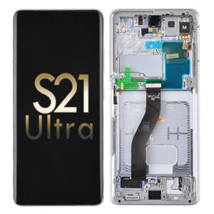 מסך LCD ומגע מקוריים ל-Samsung Galaxy S21 Ultra עם תצוגה איכותית, מגע מדויק והתאמה מלאה למכשיר.