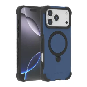 כיסוי Grip Case Legend MagSafe לאייפון 17 Pro Max בצבע כחול עם מגנט MagSafe מובנה, טבעת מתכת מתקפלת, הגנת TPU+PC בעובי 3.1 מ"מ, ציפוי מיקרופייבר פנימי ועיצוב יוקרתי המשלב הגנה מתקדמת ונוחות שימוש מקסימלית.