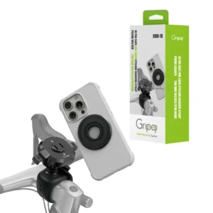 מעמד לאופניים GRIPQI XMB10 עם רצועות סיליקון מחוזקות, מנגנון נעילה מכני והתאמה לטלפונים בגודל 4.7-6.9 אינץ'.