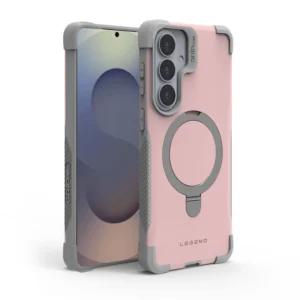כיסוי Grip Case Legend MagSafe ל-Samsung Galaxy S26 Plus בצבע ורוד עם הגנה מתקדמת, אחיזה נוחה ותמיכה מלאה ב-MagSafe.