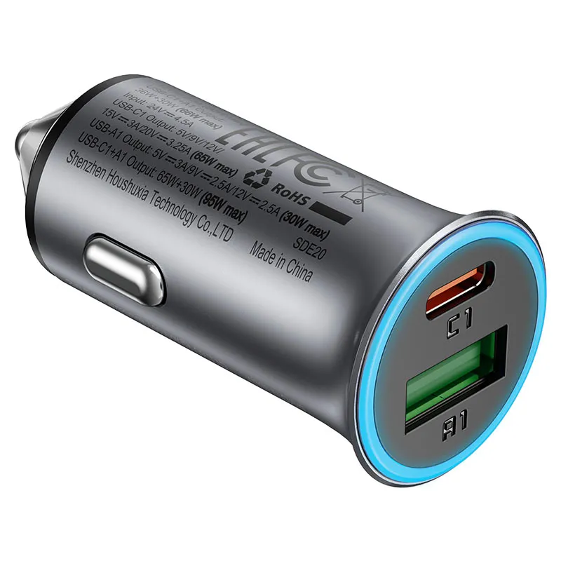 ACEFAST B16 הוא מטען רכב קומפקטי עם USB-C ו־USB-A, הספק כולל של עד 95W ב־24V, תמיכה ב־PPS ו־PD, חלוקת הספק חכמה ובקרת טמפרטורה.