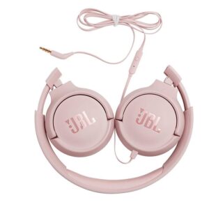 אוזניות קשת חוטיות JBL TUNE500 ורודות עם מיקרופון ו־Pure Bass