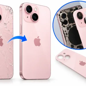 החלפת גב פאנל זכוכית אחורי iPhone 15 Apple במעבדת מובייל סטייל